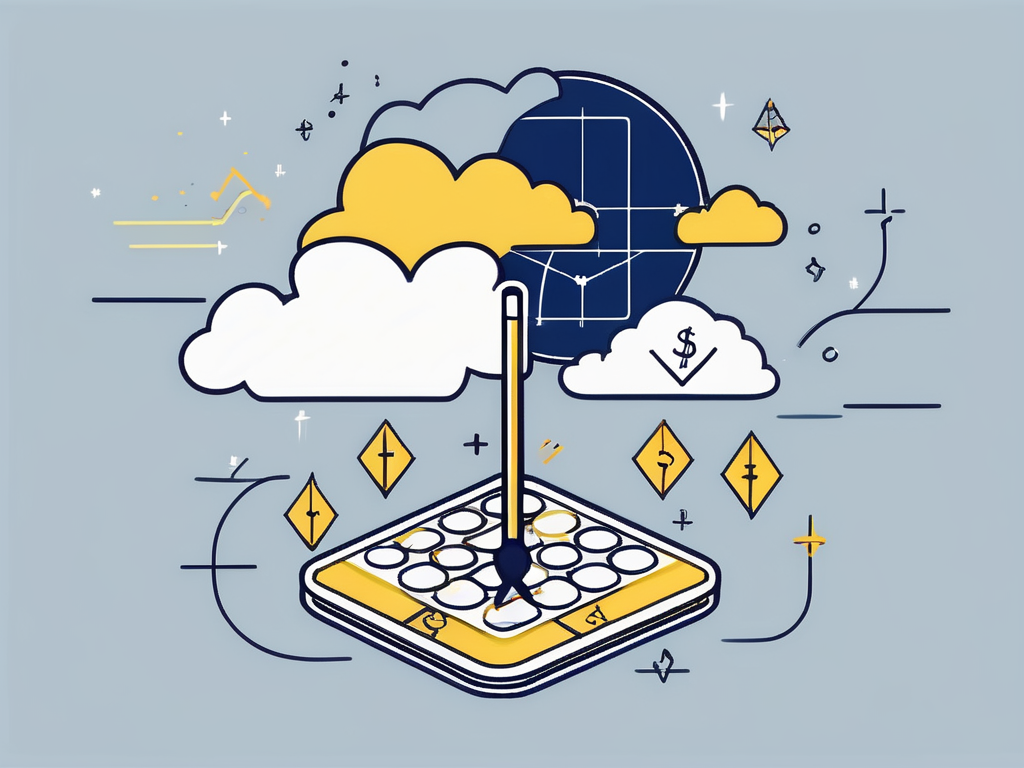 A magical wand casting a spell over a cloud (representing cloud-based software)